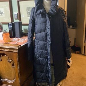 Eileen Fisher down coat 2way zipper and snap closure